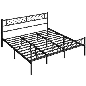 Yaheetech Metal Platform Bed with Arrow Design Headboard and Footboard - 1 of 4