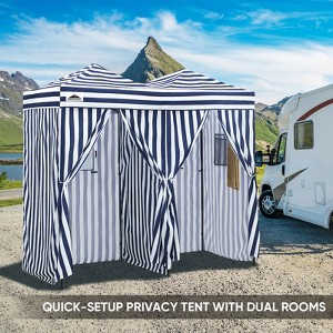 EAGLE PEAK Outdoor Changing Room 8x4, 2 Room Pop Up Portable Changing Room, Sun Shelter, Portable Dressing Room - 1 of 4