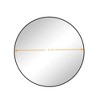 42" Black Circular Wall Mirror: Metal Frame, Round Vanity, Dressing - Chic for Bath, Living, Bed - 2 of 4