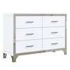 CAVINAS 6 Drawers Dresser for Bedroom,Mirrored Dresser with Metal Handle for Kids Room,Living Room,Entry and Hallway,Black/White - 4 of 4