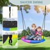 Etokfoks Swing Set for Backyard 1 Set with Saucer Seat and Belt Seat Heavy Duty Frame 440 lb Capacity for Kids Adults Outdoor Play - 4 of 4