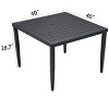 Gulches Outdoor Patio Aluminum 40"x40" Square Dining Table with Tapered Feet & Umbrella Hole, Ember Black - 4 of 4