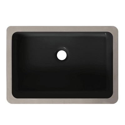 Black Ceramic Undermount Bathroom Sink