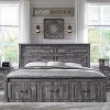 SinCiDo Farmhouse King Size Bed Frame w/51" Tall Headboard, Roman Column Footboard & 3 Spacious Storage Drawers, No Box Spring Needed - 3 of 4