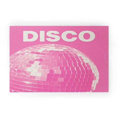 April Lane Art Pink Disco Ball I 30" x 20" Welcome Mat - Society6