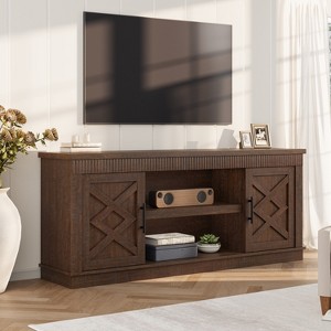Farmhouse TV Stand for 75/80 Inch TVs, Long Entertainment Center w/ Storage Drawer &OpenShelf, Television Consoles Stands for living room - 1 of 4