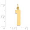 Black Bow Jewelry 14k Yellow Gold, Athletic Collection, Large Polished Number 1 Pendant - 4 of 4