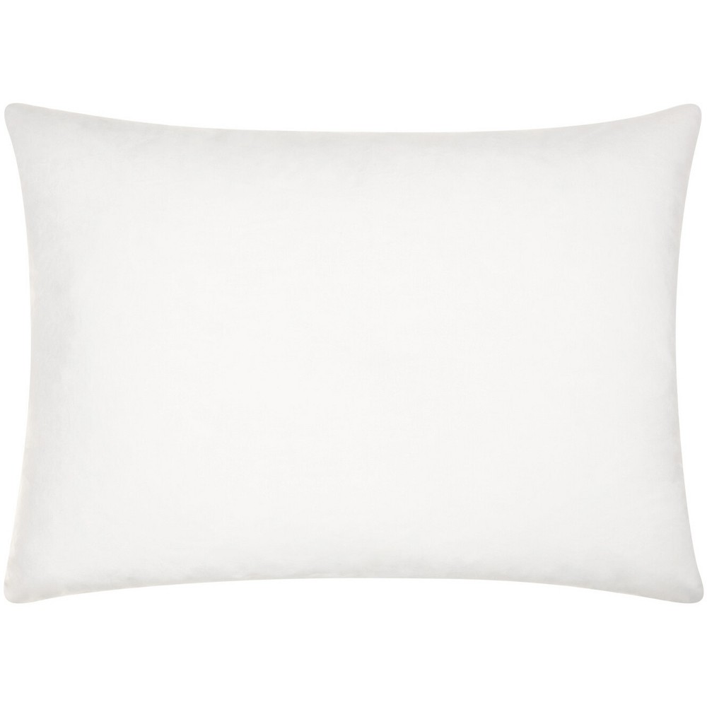 16"x22" Oversize Hyper Duck Down Feather Lumbar Throw Pillow White - Mina Victory