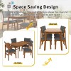 Mid-Century 5-Piece Solid Wood Dining Table Set with Upholstered Chairs,47” Rectangular Table for Kitchen or Apartment-Baofuwish - 3 of 4