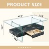 FURNIinspire Coffee Tables Modern Two-Tier Coffee Table, Clear Tempered Glass and Black Marble Texture, Multifunctional Storage, Black, 43"*24"*17" - 3 of 4