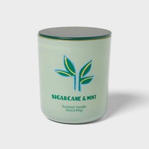 12oz Jar Candle with Lid Sugarcane and Mint - Room Essentials™ - 1 of 3