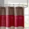 PAGED Faux Silk Dupioni Shower Curtain with Pintuck Detailing, 72x72" Colorblock Design Shower Curtain for Bathroom with Light Sheen - 3 of 4