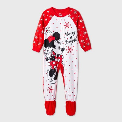 New Disney Toddler Girls Minnie Mouse Christmas Footed Pajama 2 3 4 5 Ebay