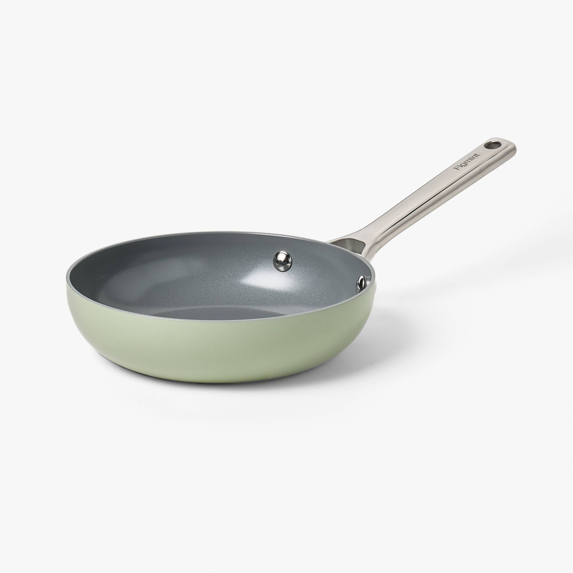 8" Nonstick Ceramic Coated Aluminum Frying Pan Sage Green - Figmint™