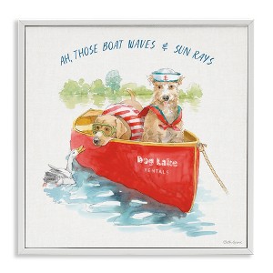 Stupell Industries Boat Waves Sun Rays Lake Phrase Sailor Dogs, 24" x 24" - 1 of 4