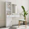 White modern simple hair desk, multi-layer storage, large storage space - 4 of 4