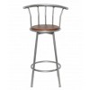 vidaXL Bar Stool Set of 2 Brown MDF, Steel Standard Swivel Bar Stool - 3 of 4