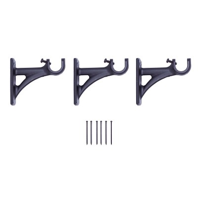 Matte Black Adjustable Steel Curtain Rod with Decorative Finials