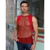 Men's Mesh Sheer Sport Tank Top See Through Sleeveless Tops Shirts for Nightclub Beach Tank Top Sleeveless Muscle Workout Crew Neck Tee Shirt - 3 of 4