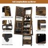 360° Swivel Jewelry Armoire with Storage Shelf and Drawer, 66 Inch High Full-Length Mirror, Floor Standing Jewelry Organizer Cabinet with Wheels - 2 of 4