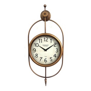 VIP Metal 32 in. Bronze Metal and Glass Hanging Wall Clock - 1 of 2