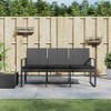 vidaXL Outdoor Bench 3-Seater Bench with Cushions for Porch Deck PP Rattan - Dark Gray - 2 of 4