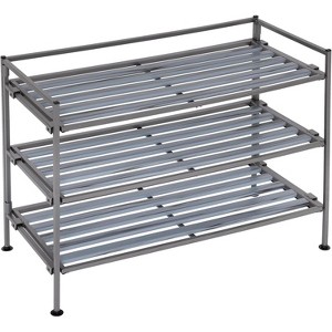 Seville Classics 9-Pair 3-Tier Resin Slat Stackable Shoe Rack - 1 of 4