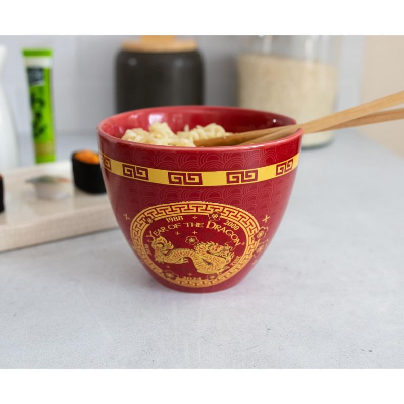 Boom Trendz Year Of The Dragon Chinese Zodiac 16-Ounce Ramen Bowl and Chopstick Set, 4 of 7