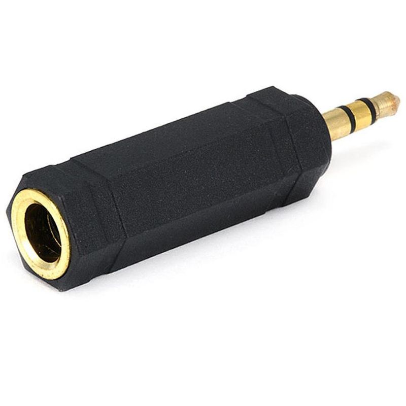 Monoprice 3.5mm TRS Stereo Plug to 1/4in (6.35mm) TRS Stereo Jack Adapter, Gold Plated, 2 of 3