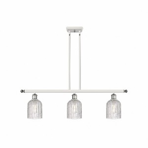Bridal Veil - 3 Light Stem Hung Island In Art Deco Style-9.5 Inches Tall and 36 Inches Wide - 1 of 1