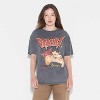 Women's Dracula Oversized Short Sleeve Graphic T-Shirt - Washed Black - 2 of 3