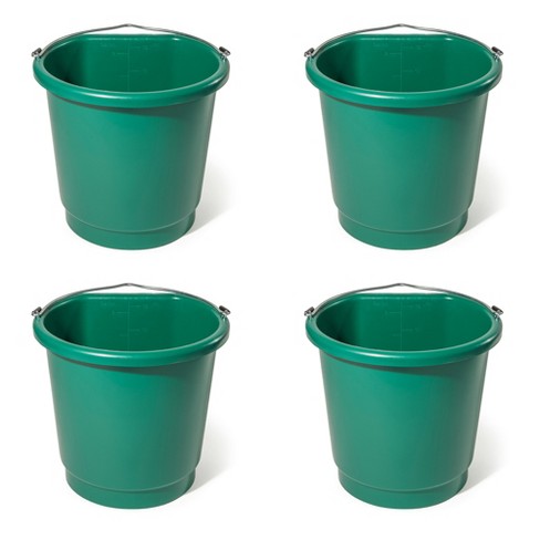 Farm Innovators 3 Gallon Flat Back Plastic Heated Bucket With Metal Handle,  Built In Thermostat, And Hidden Cord Compartment, Green, 70 Watt (4 Pack) :  Target