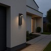 ALOADECOR H11 in. Modern Outdoor Integrated LED Wall Light with Dusk-to-Dawn Sensor Black Exterior Sconce with Frosted Glass for Entryway(¨2 Pack) - 2 of 4