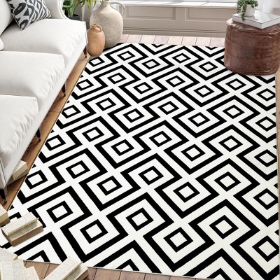 Area Rug Washable Rug Modern Geometric Print Carpet