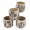 Chery Life 4.3x4.3x4" Sand and Cement Planters with Leaf Pattren, 4 Pieces - 2 of 4