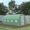 CAVINAS 13'x10'x6.5' Arched Greenhouse Tunnel Greenhouse with Zippered Door and Roll-Up Windows Zippered Door, PE Cover for Backyard - 3 of 4