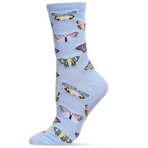 Memoi Butterfly Bamboo Blend Crew Socks - 1 of 3