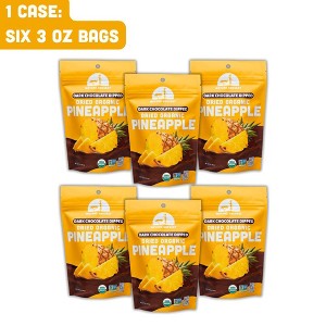 Mavuno Harvest Organic Dried Pineapple Dipped in Dark Chocolate Fruit Snacks, All Natural Vegan Treat, Bursting with Flavor, 3 oz Bags - 6 PK - 1 of 4