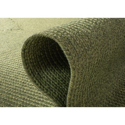 Green 4' x 6' Handmade Reversible Braided Area Rug