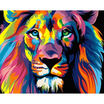 Crafting Spark Painting by Numbers kit Rainbow Lion H014 19.69 x 15.75 ...