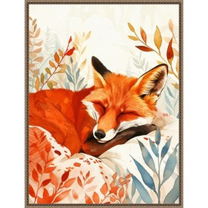 Amanti Art Napping Fox by Justyna Jaszke Framed Canvas Wall Art - 1 of 4