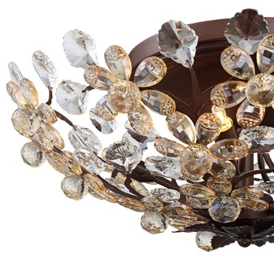 Vienna Crystal Blooms Vintage Brown Ceiling Light