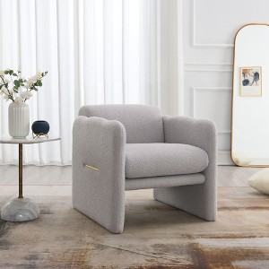 CENGHU Arm Chair with Waved Arms, Teddy Fabric Living Room Chair, Accent Chair for Primary Living Space, Living room, Bedroom - 1 of 4