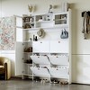 TIRAMISUBEST Multifunctional Tipping Bucket Shoe Cabinet with Storage Shelf & 6 Flip Drawers, Large Hall Tree with Doors, Cabinet for Hallway, White - 2 of 4