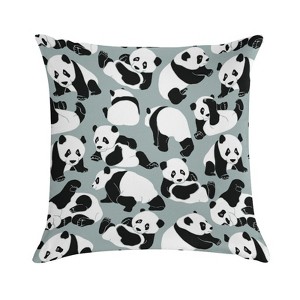 Panda Bears Pillow Covers 18x18 Decorative Throw Pillows Soft Square Cushion Covers for Couch Sofa Bedroom - 1 of 1