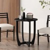 Coolbibila 27'' Patio Rustic Round Wood Coffee Table,Wood Slat Design Living Room End Table,Outdoor Bistro Dining Table for Garden, Backyard - 2 of 4