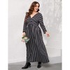 Women Plus Size 3/4 Sleeve V-Neck Ruched Dress - 4 of 4