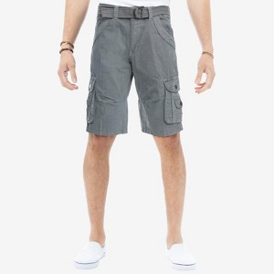 X RAY Men's Belted 12.5" Inseam Knee Length Cargo Shorts (plus size shorts in available) - 1 of 3