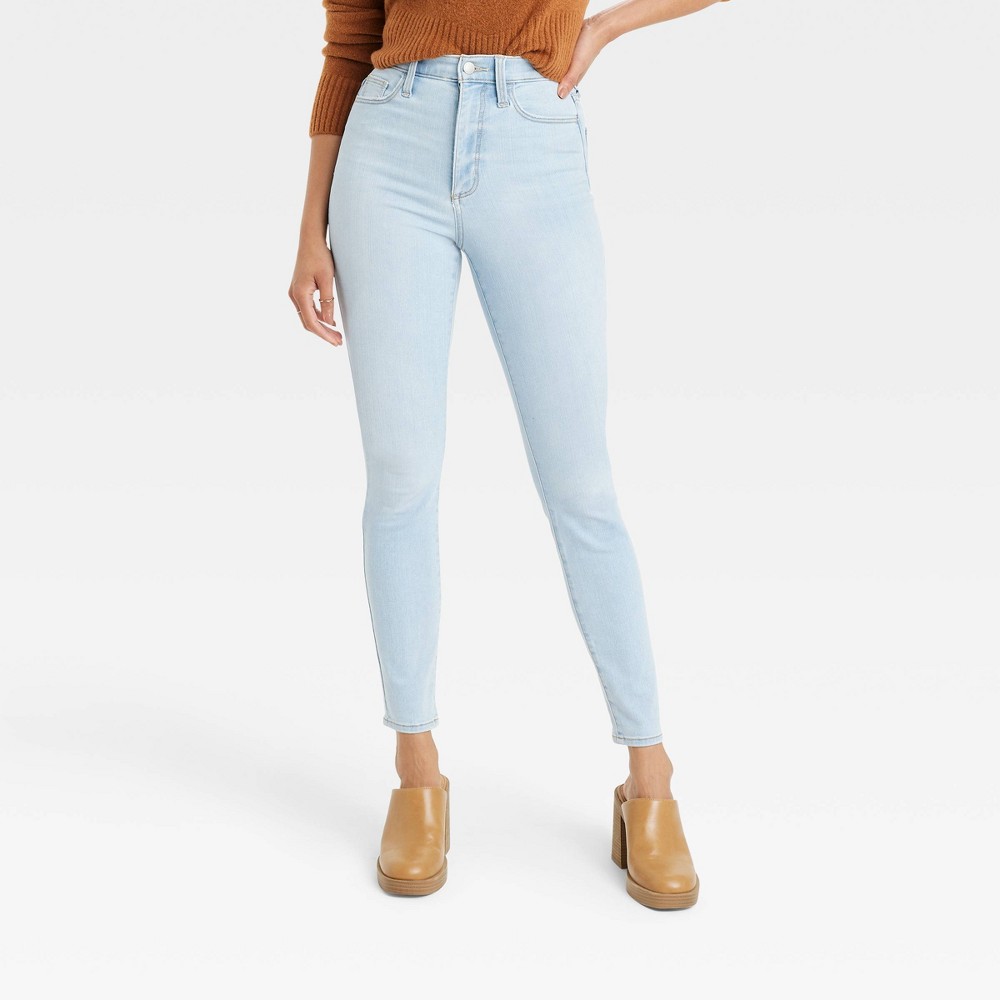 Women's High-Rise Skinny Jeans - Universal Thread™ Light Blue 8 Long -  88008475