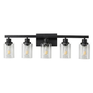 DAKAFUL Modern Bathroom Vanity Light, 4/5/6/8/10-Light Vanity Fixtures with Clear Glass Shade, Reversible Wall Sconces Over Mirror,for Bedroom - 1 of 4